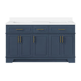 Ove Decors Emery 60 in. Double Sink Bathroom Vanity in Midnight Blue