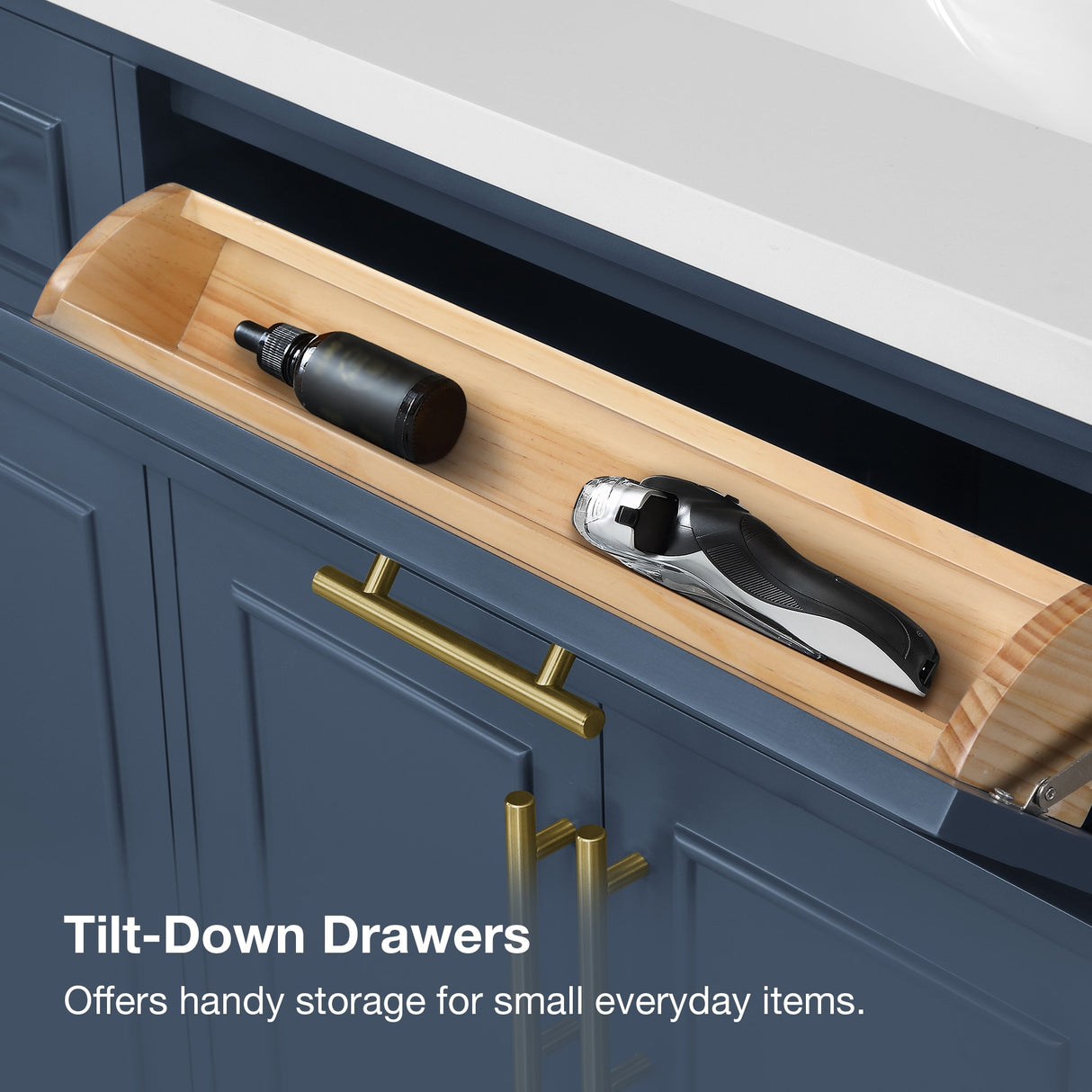 Ove Decors Emery 60 in. Double Sink Bathroom Vanity in Midnight Blue