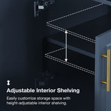 Ove Decors Emery 60 in. Double Sink Bathroom Vanity in Midnight Blue