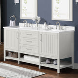Ove Decors Esteban 72 in. Double Sink Bathroom Vanity in White Picket Fence