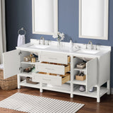 Ove Decors Esteban 72 in. Double Sink Bathroom Vanity in White Picket Fence