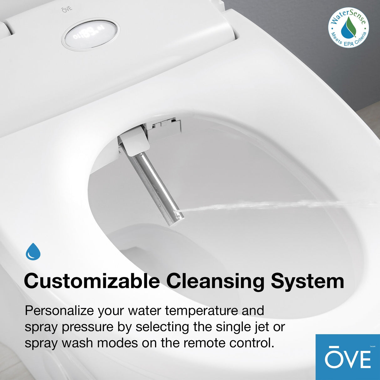 Ove Decors Halo Smart Bidet Soft Close Elongated Toilet with Remote