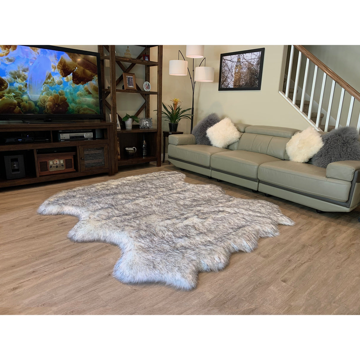 Ovella Home Premium Luxurious Faux Sheepskin 6-Pelt Plush Shag Area Rug - 6' x 6' - 6' x 6'