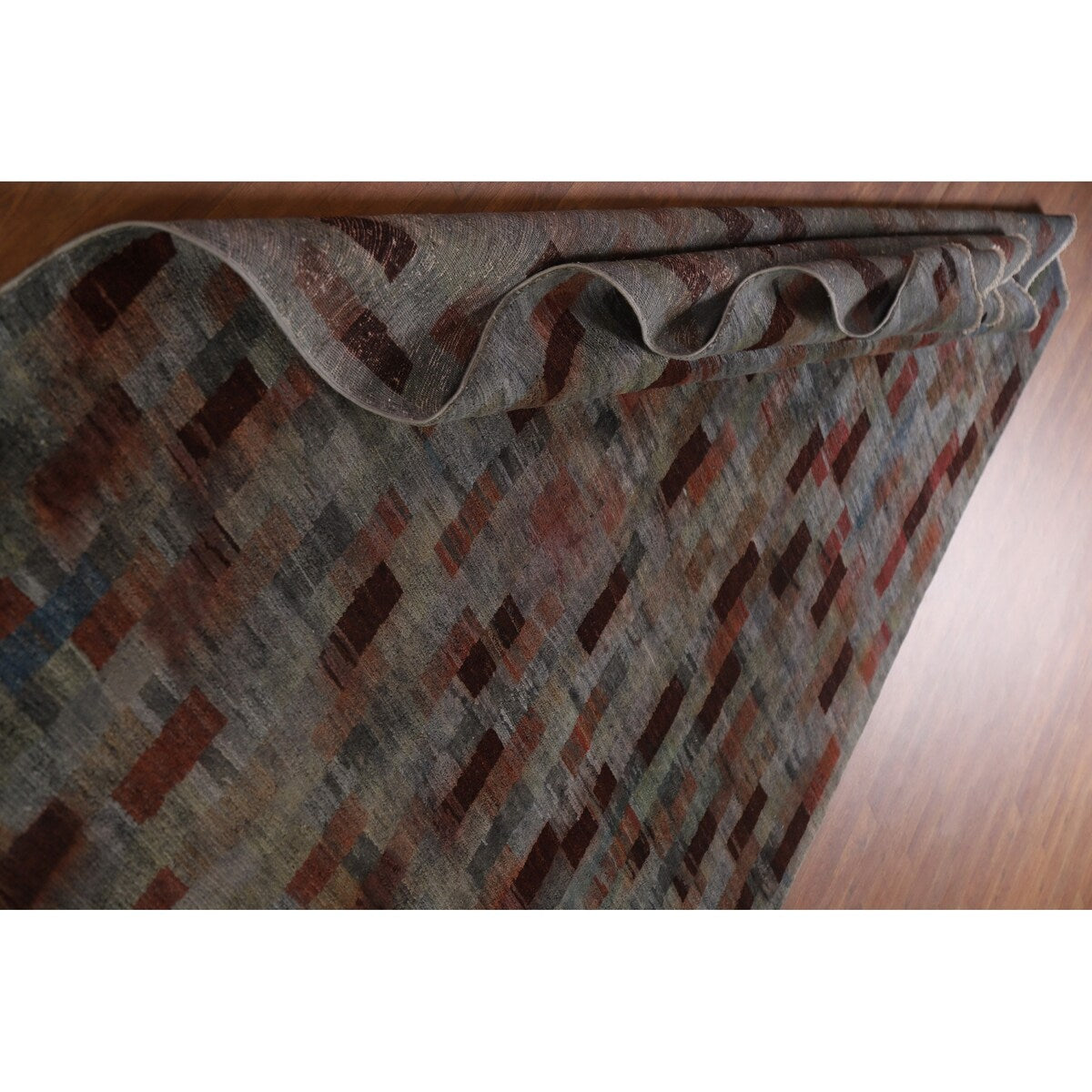Over-Dyed Gabbeh Kashkoli Area Rug Handmade Wool Carpet - 5'9" x 8'11"