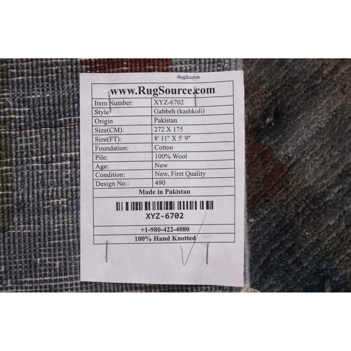Over-Dyed Gabbeh Kashkoli Area Rug Handmade Wool Carpet - 5'9" x 8'11"