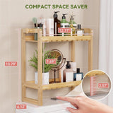 Over The Toilet Organizer Bamboo Storage Shelf - 6.12"D x 12.77"W x 13.79"H