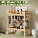 Over The Toilet Organizer Bamboo Storage Shelf - 6.12"D x 12.77"W x 13.79"H