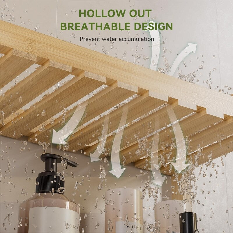 Over The Toilet Organizer Bamboo Storage Shelf - 6.12"D x 12.77"W x 13.79"H