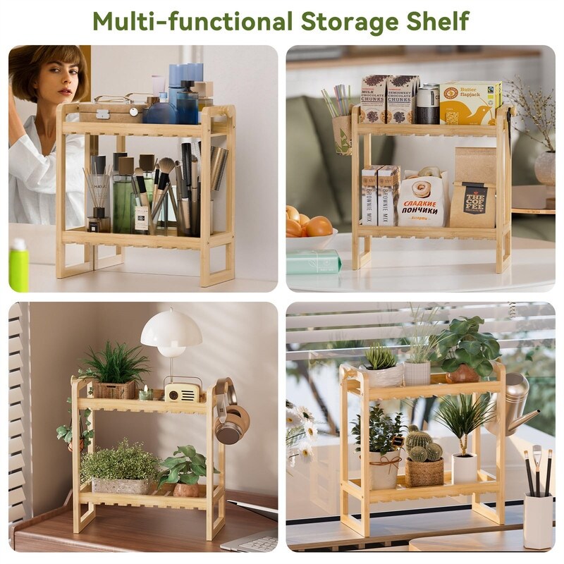 Over The Toilet Organizer Bamboo Storage Shelf - 6.12"D x 12.77"W x 13.79"H