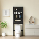 Over The Toilet Storage Cabinet, Farmhouse Storage Cabinet Over Toilet with 2 Barn Door & Toilet Paper Holder Stand