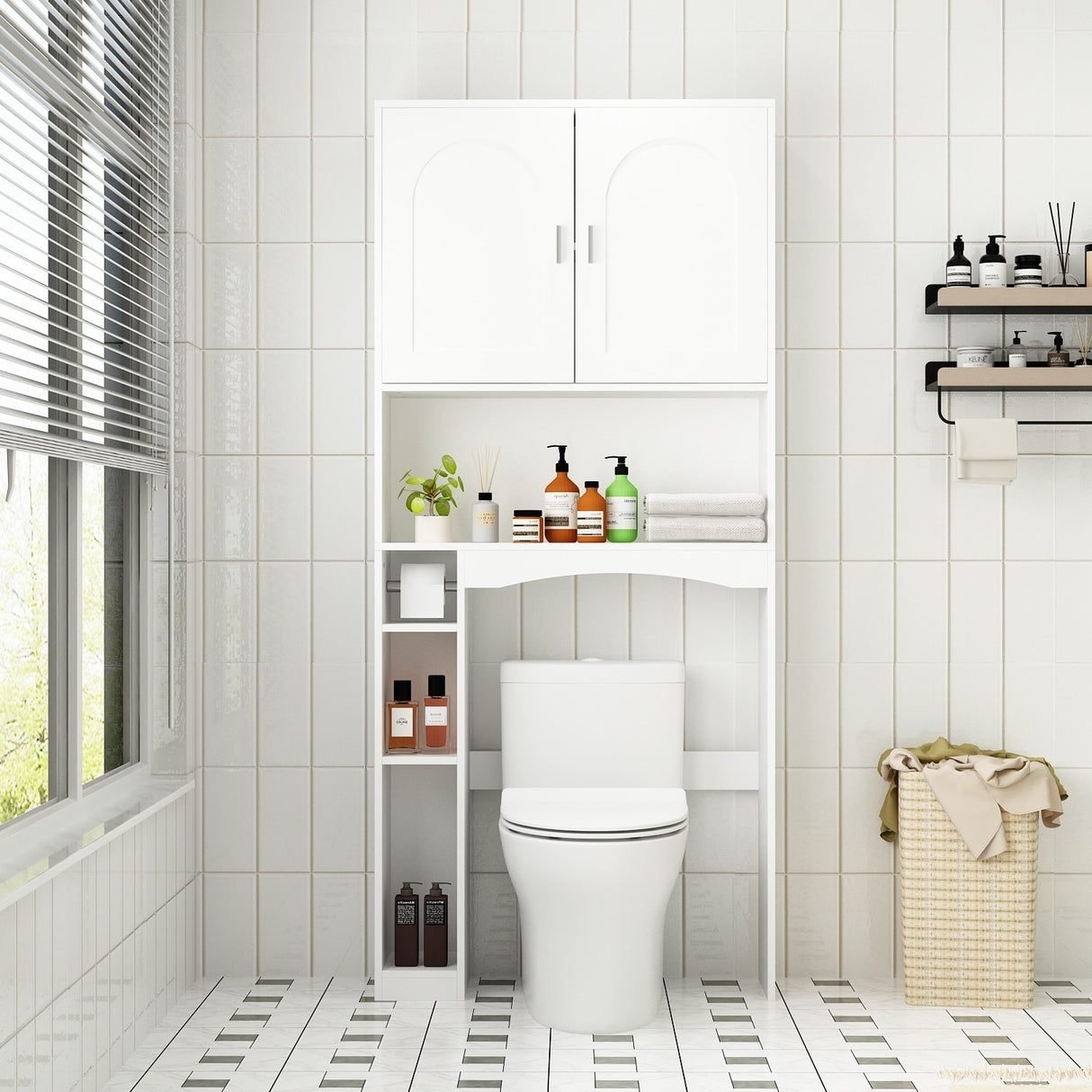 Over The Toilet Storage Cabinet, Toilet Organizer Rack, Bathroom Shelf