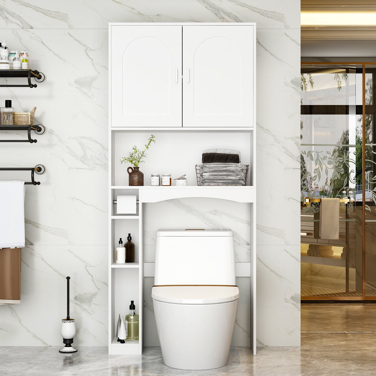 Over The Toilet Storage Cabinet, Toilet Organizer Rack, Bathroom Shelf