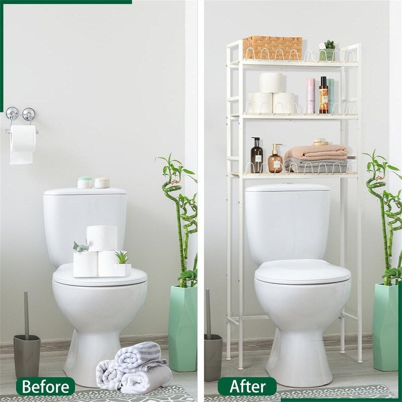 Over The Toilet Storage - 9.8"D x 23.6"W x 65"H