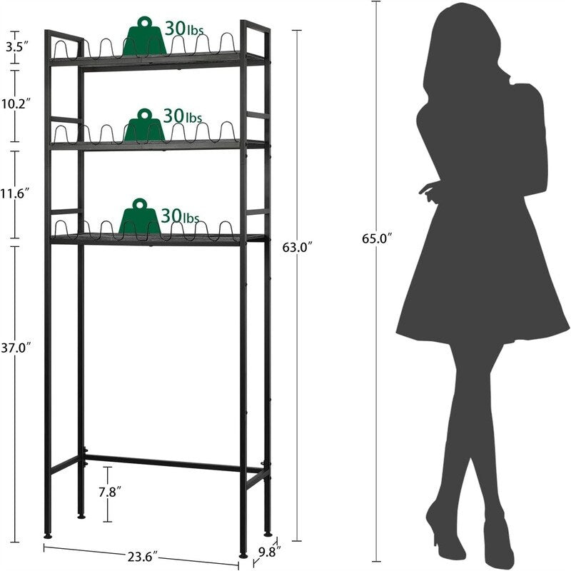 Over The Toilet Storage - 9.8"D x 23.6"W x 65"H