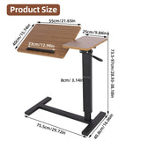 Overbed Table Height Adjustable Sofa Laptop Desk Tilting with 4 Wheels