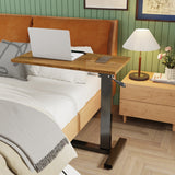 Overbed Table Height Adjustable Sofa Laptop Desk Tilting with 4 Wheels