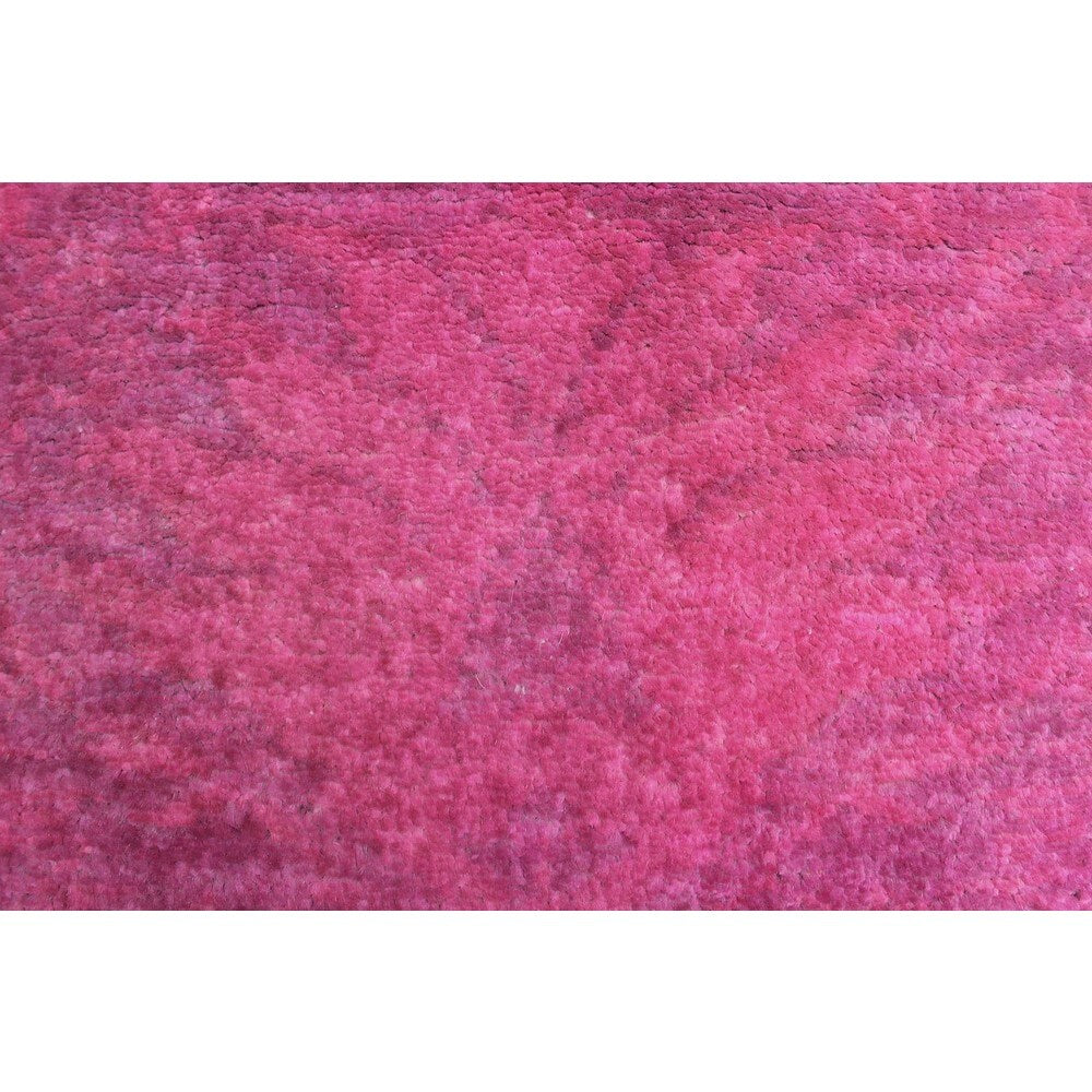 Noori Rug Overdyed Peshawar Bihter Magenta/ Rug - 4'2" x 5'6"