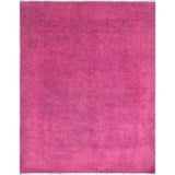 Noori Rug Overdyed Peshawar Bihter Magenta/ Rug - 4'2" x 5'6"