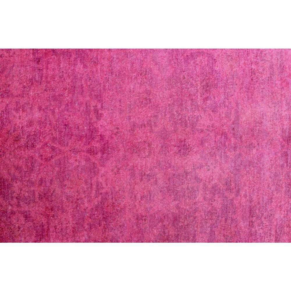Noori Rug Overdyed Peshawar Bihter Magenta/ Rug - 4'2" x 5'6"