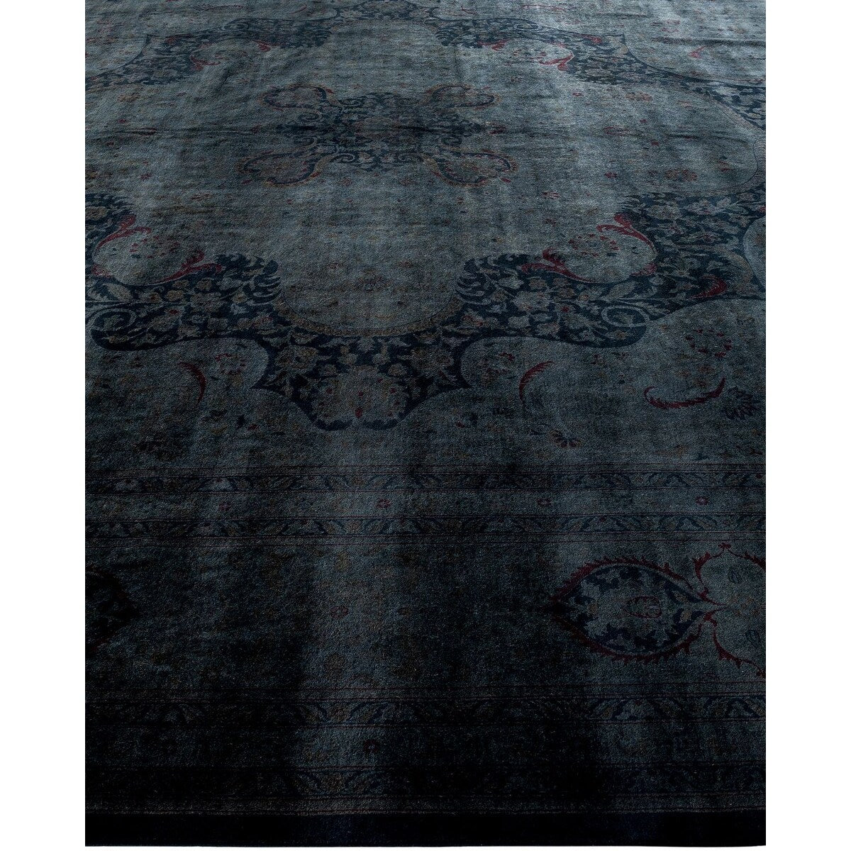 Overdyed, One-of-a-Kind Hand-Knotted Area Rug - Black - 12' 2" x 16' 3"