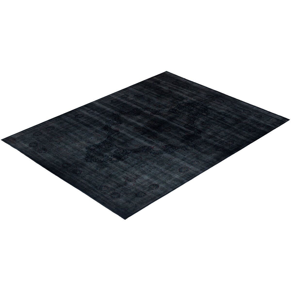 Overdyed, One-of-a-Kind Hand-Knotted Area Rug - Black - 12' 2" x 16' 3"