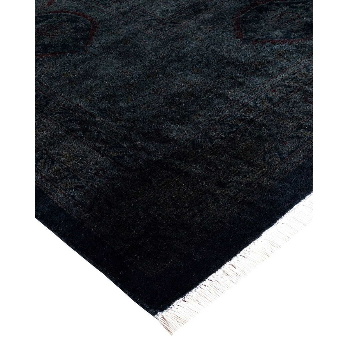 Overdyed, One-of-a-Kind Hand-Knotted Area Rug - Black - 12' 2" x 16' 3"