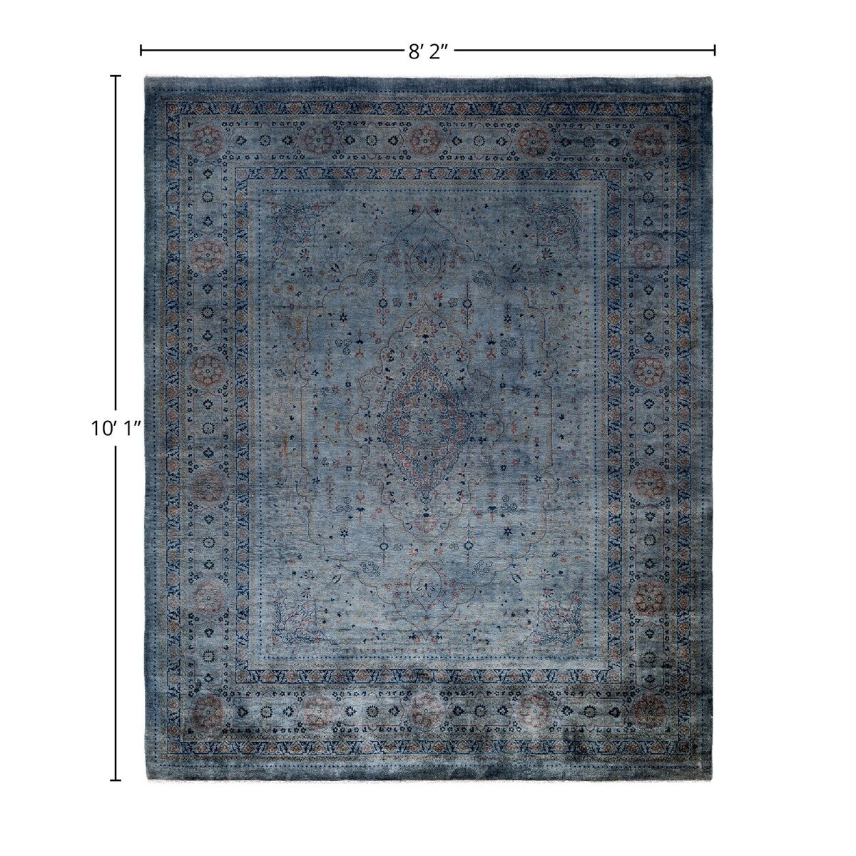 Overdyed, One-of-a-Kind Hand-Knotted Area Rug - Gray - 8' 2" x 10' 1"
