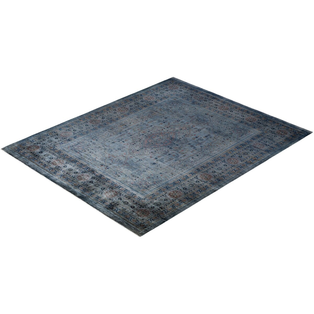 Overdyed, One-of-a-Kind Hand-Knotted Area Rug - Gray - 8' 2" x 10' 1"