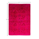 Overdyed, One-of-a-Kind Hand-Knotted Area Rug - Pink - 4' 1" x 5' 10"