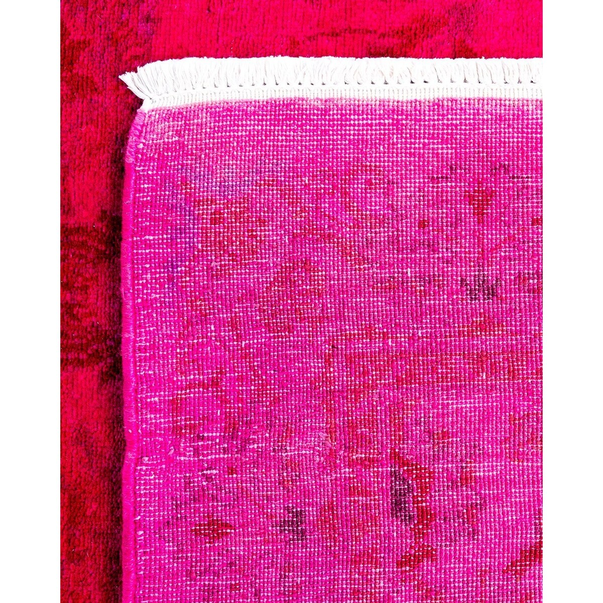 Overdyed, One-of-a-Kind Hand-Knotted Area Rug - Pink - 4' 1" x 5' 10"