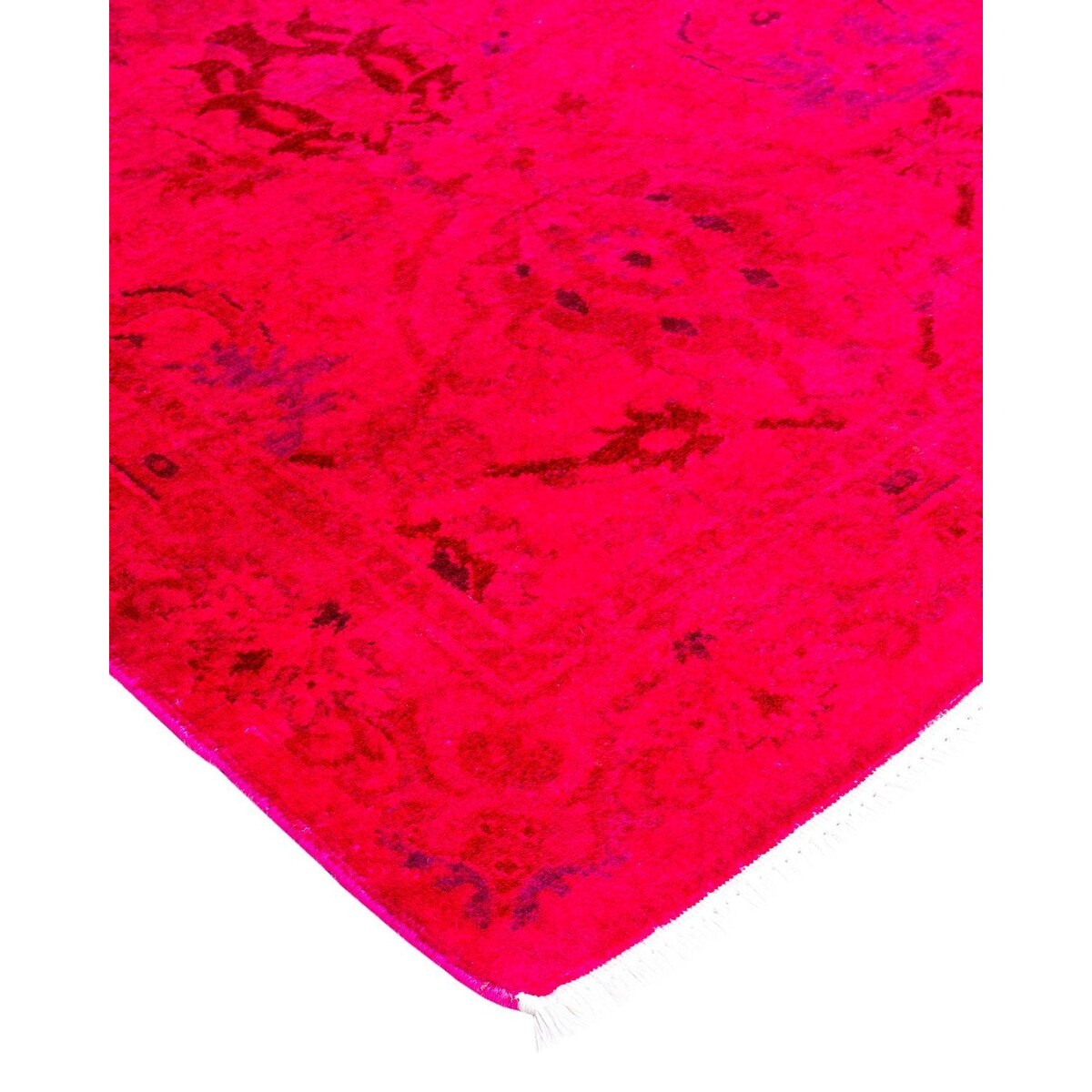 Overdyed, One-of-a-Kind Hand-Knotted Area Rug - Pink - 4' 1" x 5' 10"