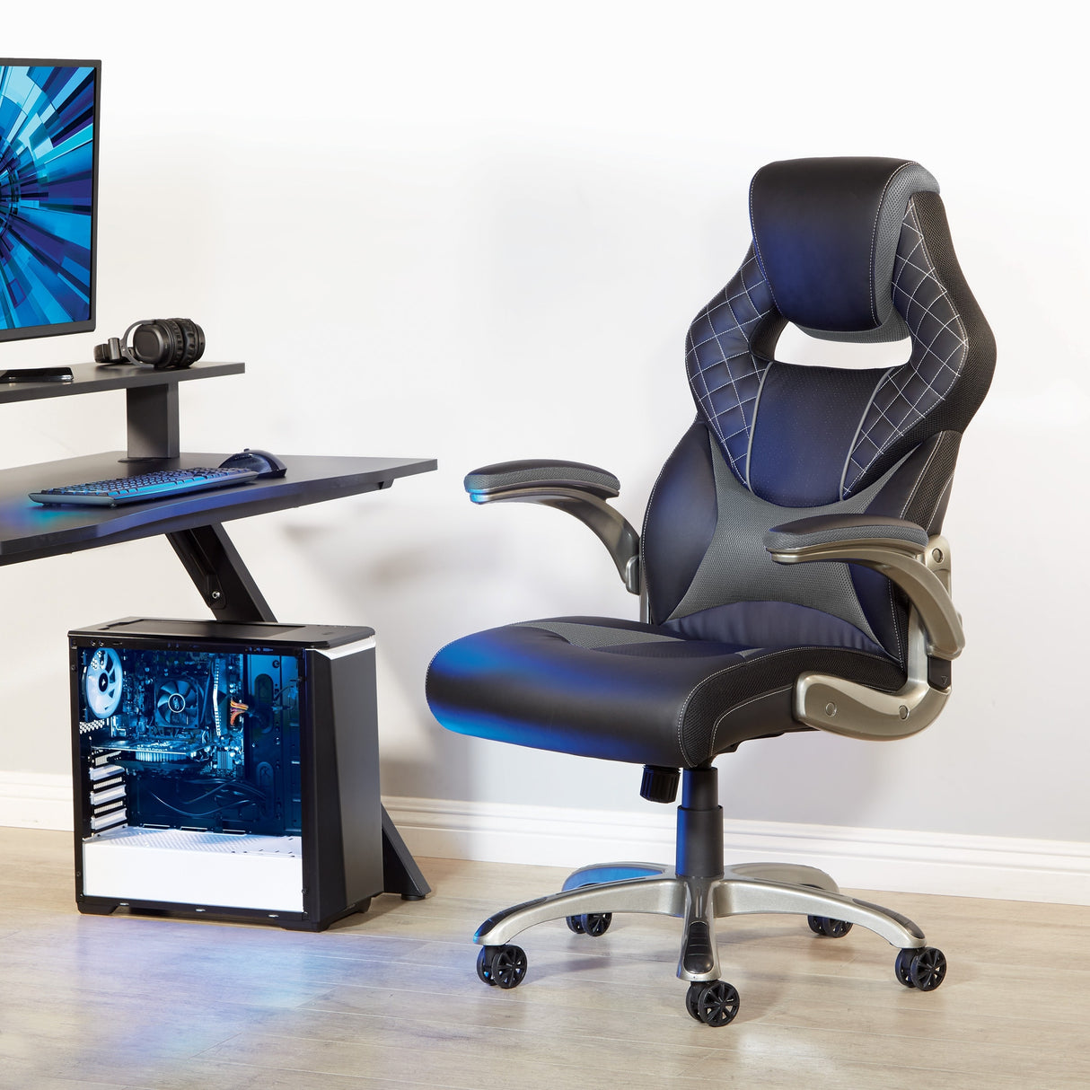 Oversite Gaming Chair in Faux Leather with Color Accents