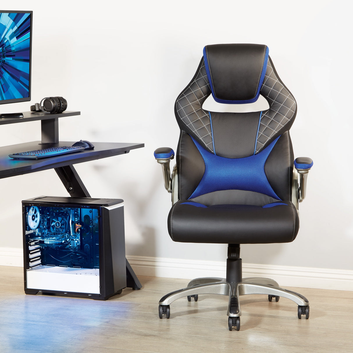 Oversite Gaming Chair in Faux Leather with Color Accents