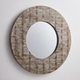 Oversized Decorative Vintage Industrial Wooden Wall Mirror - 1.26 in. D X 36 in. L X 1.26 in. W X 36 in. H