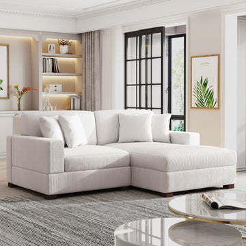 Oversized L-Shape Modular Sectional Sofa Set Upholstered Sofa Couch
