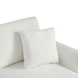 Oversized L-Shaped 4-Seat Sectional Sofa with Chaise and Pillows, White