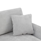 Oversized L-Shaped 4-Seat Sectional Sofa with Chaise and Pillows, White