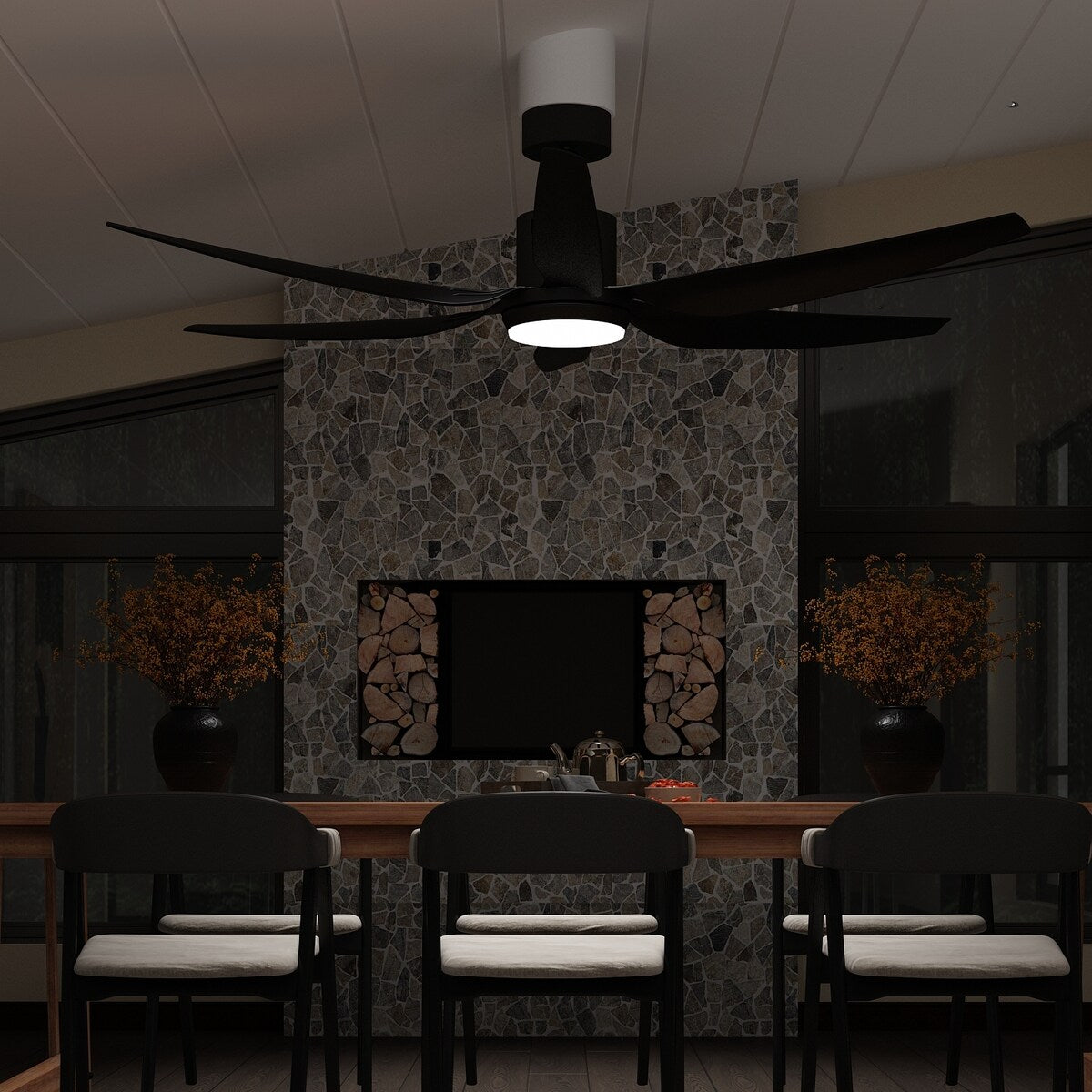 Oversized Lighting Fan 66-Inch Blade Span with Adjustable Light