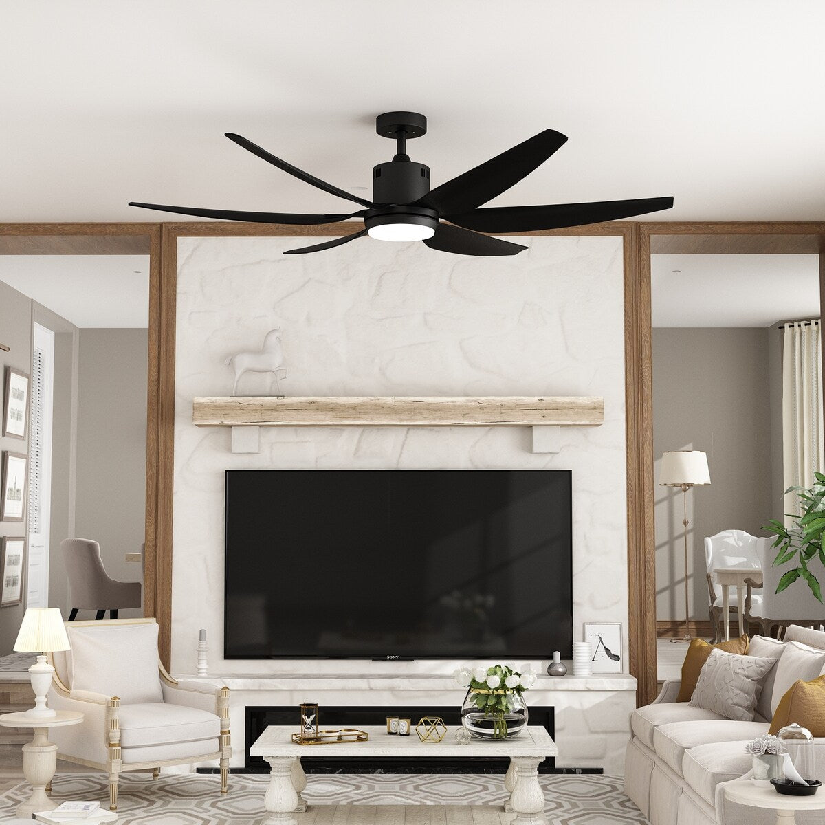 Oversized Lighting Fan 66-Inch Blade Span with Adjustable Light