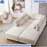 Oversized Modular Sectional Fabric Sofa Set with Reversible Chaise