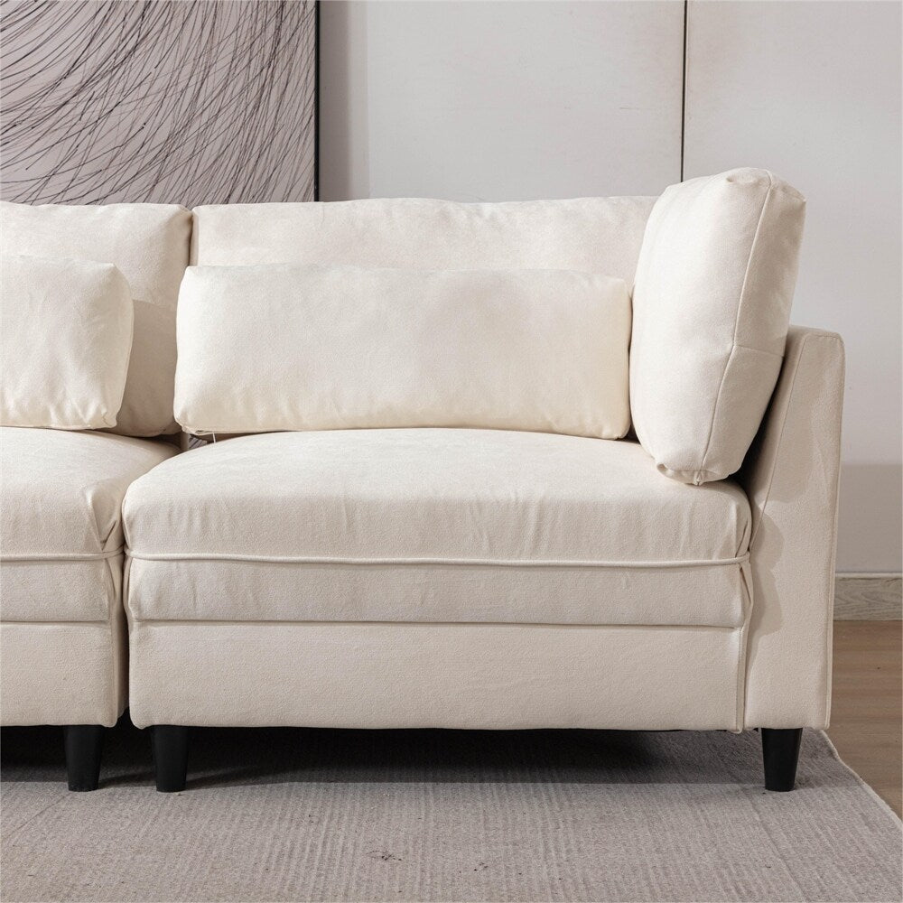 Oversized Modular Sectional Fabric Sofa Set with Reversible Chaise