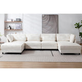 Oversized Modular Sectional Fabric Sofa Set with Reversible Chaise