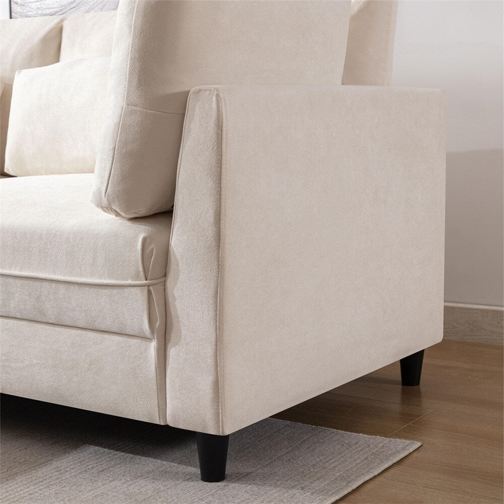 Oversized Modular Sectional Fabric Sofa Set with Reversible Chaise