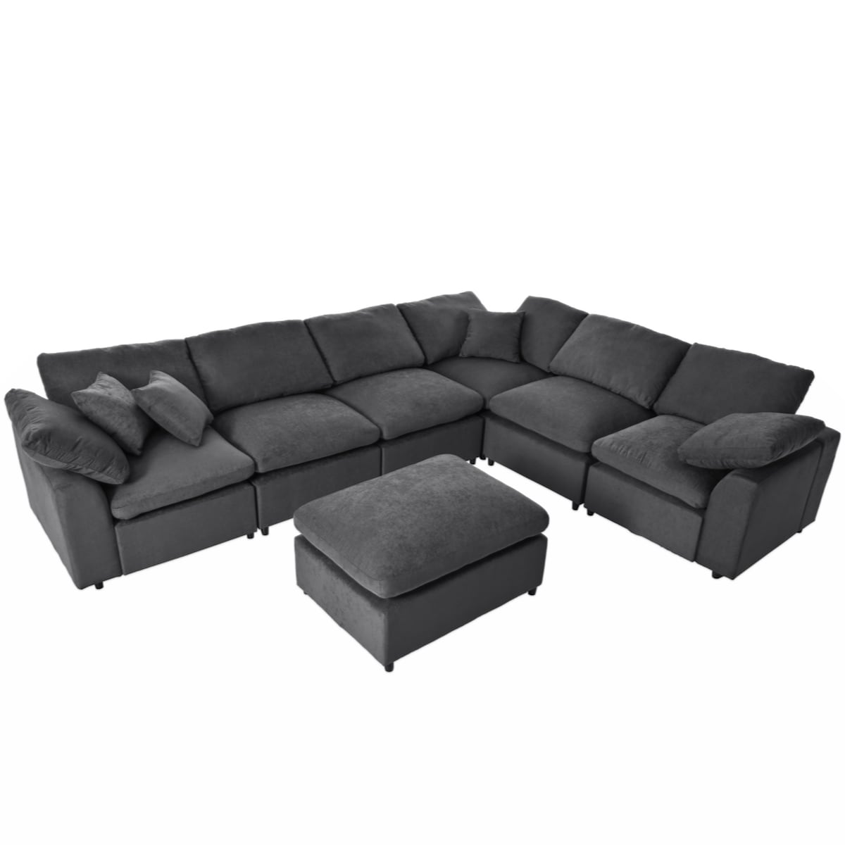 Oversized Modular Sectional Sofa, Chenille U-Shaped Couch with Chaise/