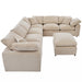 Oversized Modular Sectional Sofa, Chenille U-Shaped Couch with Chaise/Ottoman, 7 Seater Living Room Furniture Sets
