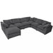 Oversized Modular Sectional Sofa, Chenille U-Shaped Couch with Chaise/Ottoman, 7 Seater Living Room Furniture Sets