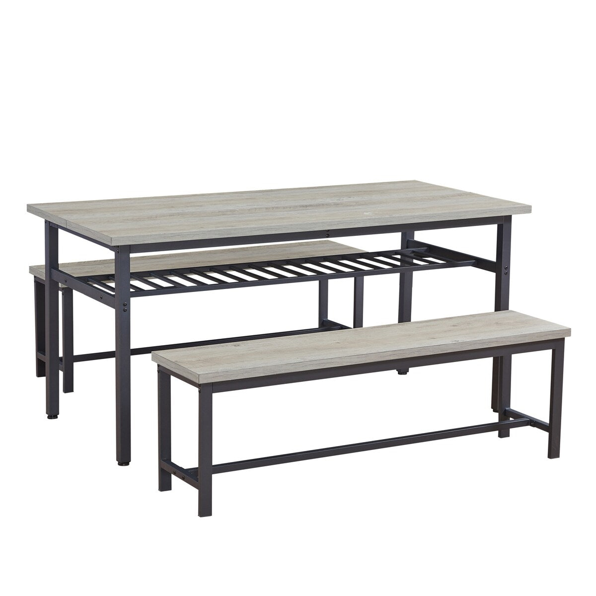 Oversized Particle Board 3 Piece Dining Table and Chair Set for 6