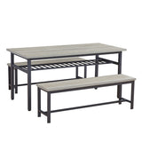 Oversized Particle Board 3 Piece Dining Table and Chair Set for 6