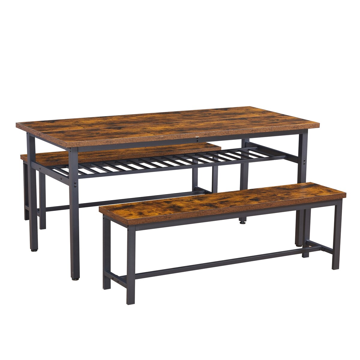 Oversized Particle Board 3 Piece Dining Table and Chair Set for 6