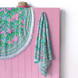 Oversized Pool/Beach Towel, 40 x 70, Large Terry Cloth Towel for Adults, Blue Caning